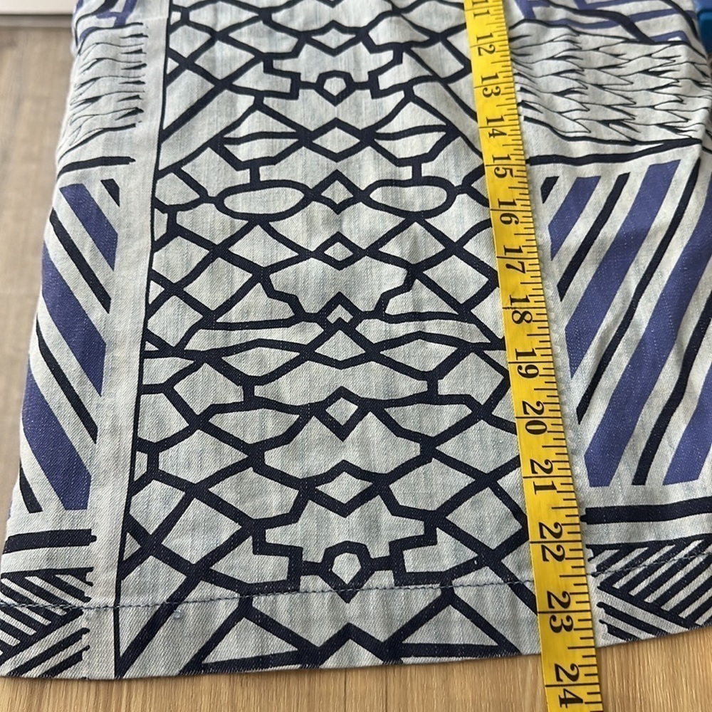 Mary Katrantzou X Current/Elliot Women’s Geometric Print Denim Top Sz 0 - Picture 9 of 11